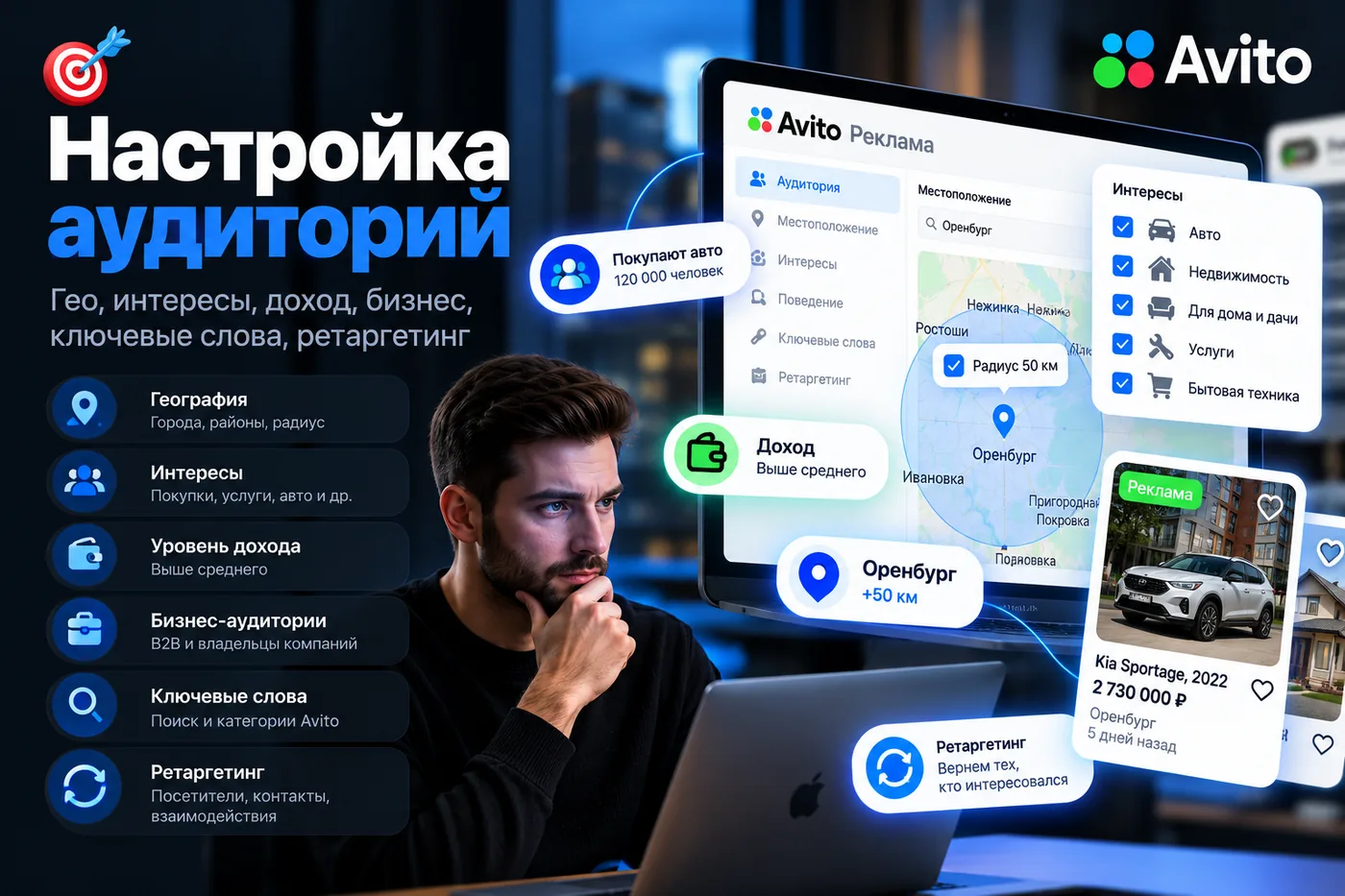 Настройка аудиторий в Авито Рекламе