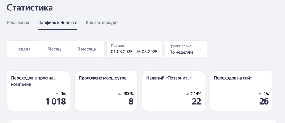Футурамия — продвижение в Яндекс Бизнесе — скриншот 5